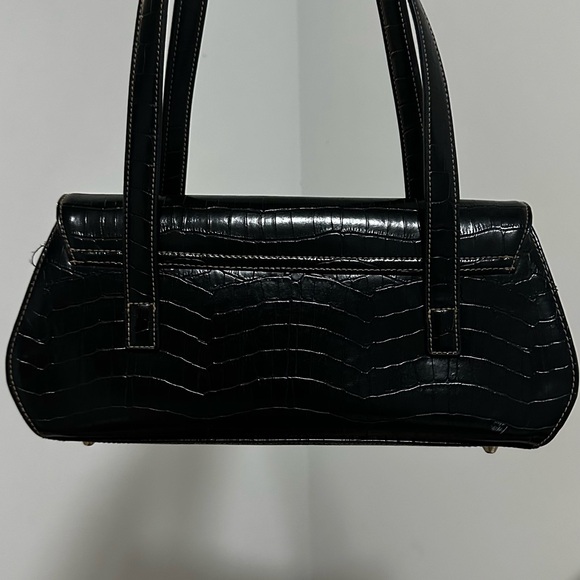 Apt. 9 Black Crocodile-Embossed Shoulder Bag - Picture 2 of 7